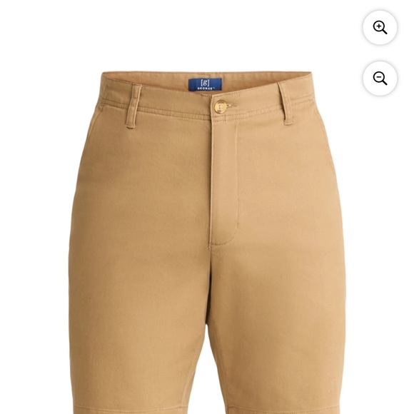 George Men's and Big Men's Stretch Twill Flat Front Shorts, 9" Inseam, Size 30” - Picture 1 of 8